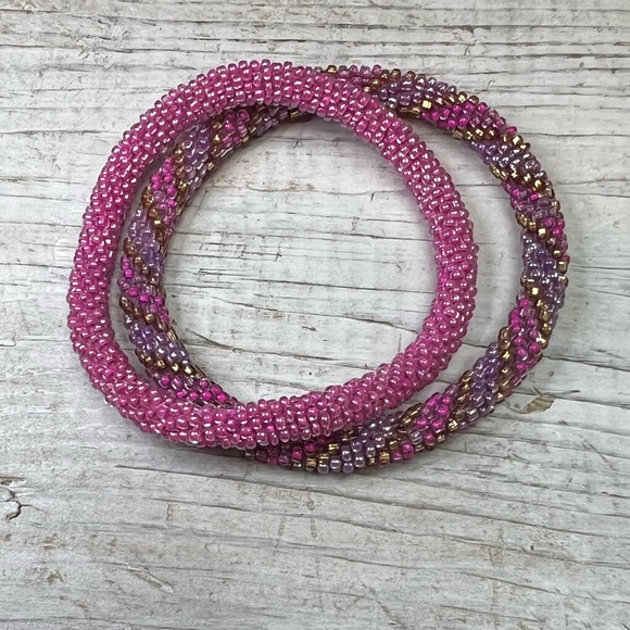 Roll on bracelets! Set of two. Pink, purple,gold. Lovely! New without tags. 😍 - Picture 3 of 5